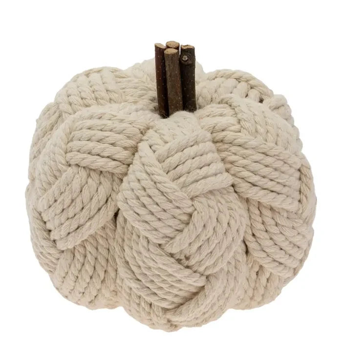 4.75" Woven Cream Pumpkin