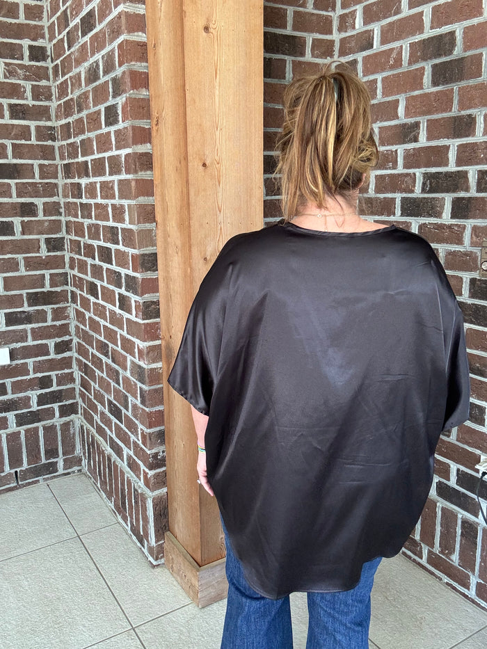 Adrienne Black Luxe Dolman Top