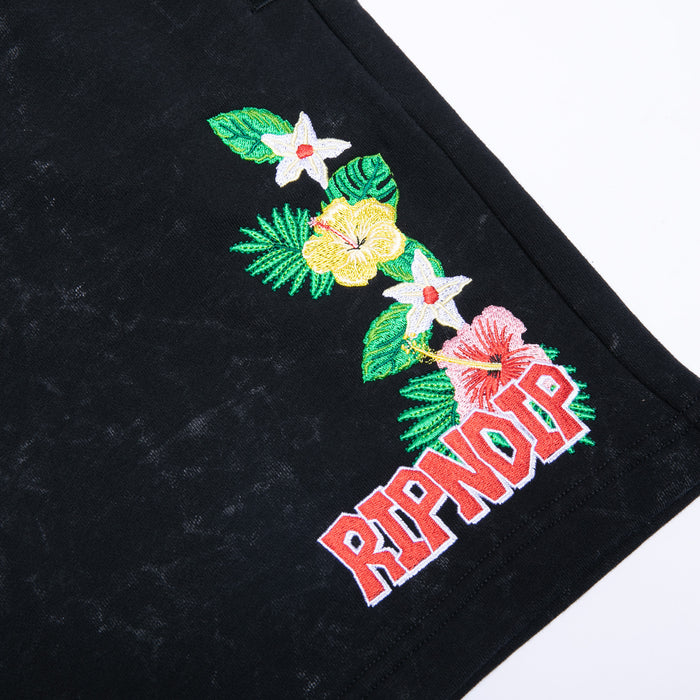 RIPNDIP Aloha Nermal Sweatshorts (Black Mineral Wash)