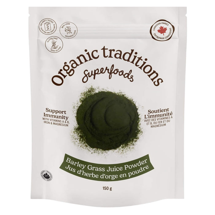 Package of Organic Traditions Barley Grass Juice Powder 150g