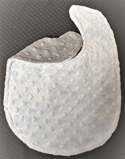 Bib-Two tone minky Blue/Grey