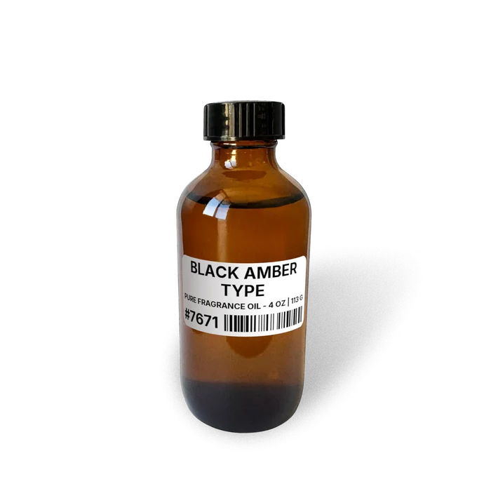 Black Amber Type Pure Fragrance Oil - 4 oz | 113 g bottle image showing Pure Fragrance Oil in 4 oz size. Fragrance product bottle photo for Black Amber Type Pure Fragrance Oil - 4 oz | 113 g.