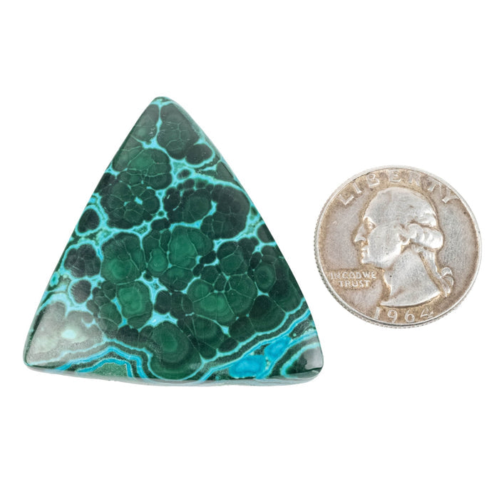 Chryscocolla + Malachite Cabochon 93.15 ct 44x40mm - InnerVision Crystals