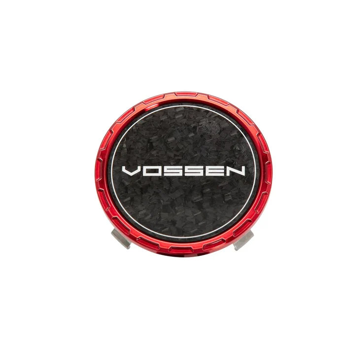CLASSIC CARBON BILLET SPORT CAP FOR VF & HF SERIES WHEELS (VOSSEN RED) - FORGED CARBON