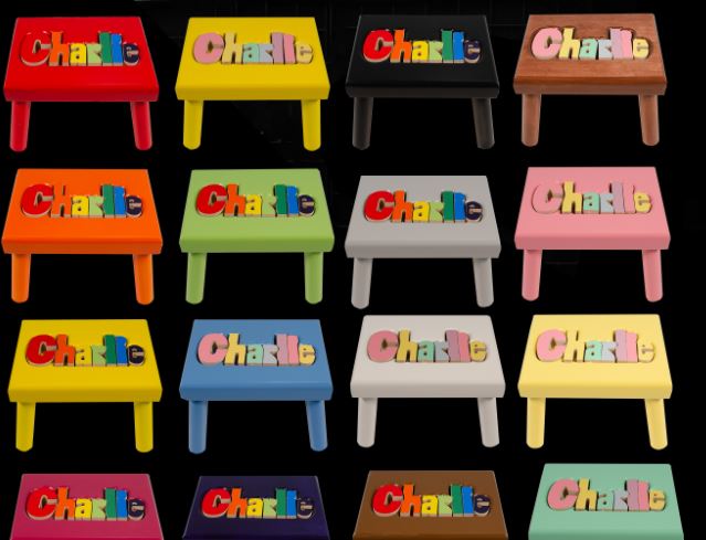 Colored Name Puzzle Stool (Click to see more options)