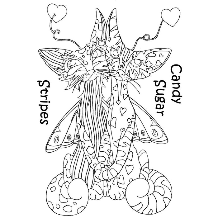 Crazy Cats - Sugar Candy - The Card Hut Clear Stamps 6"X4" By Linda Ravenscroft