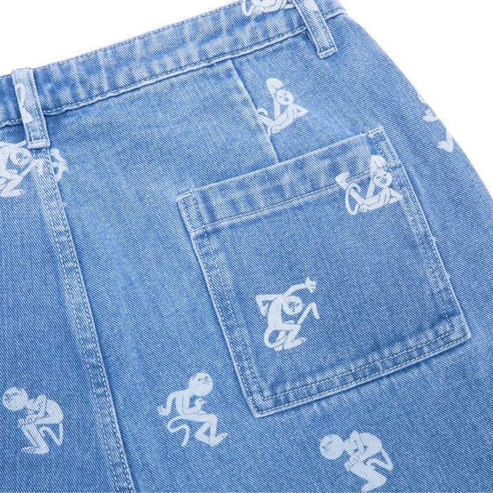 RIPNDIP Dance Party Denim Shorts (Medium Wash)