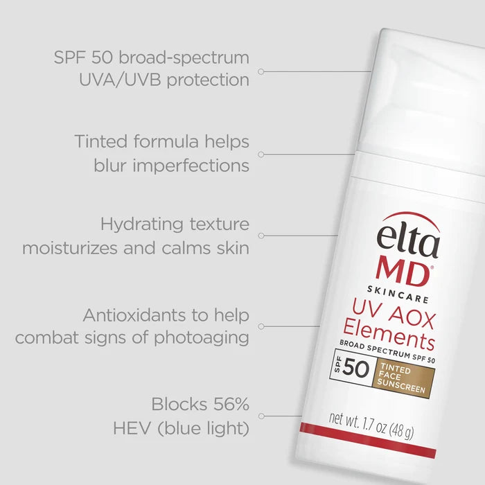 EltaMD UV AOX Elements tinted face sunscreen SPF 50 bottle