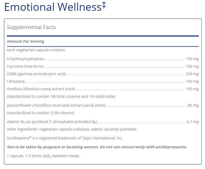 Emotional Wellness 60 capsules by Pure Encapsulations