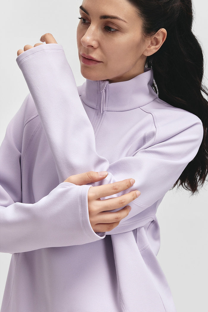 FlexWarm – Women’s High-Stretch Fleece-Feel Half-Zip Long Sleeve Top (Light Warmth)