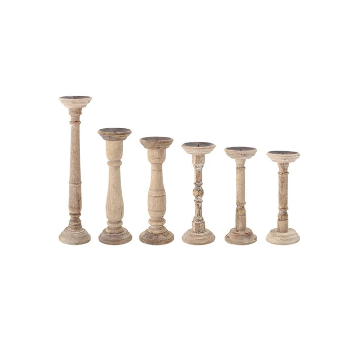Found Wood/Metal Candlestick Small