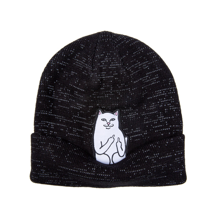 RipNDip Lord Nermal Ribbed Beanie (Black Reflective Yarn)