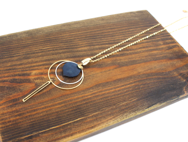 Metal and Wood Necklace