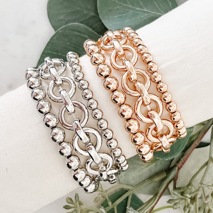 Metal Stretch Bracelet Set