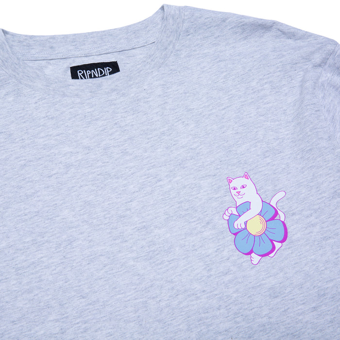 RIPNDIP Nature Is Healing Double Sleeve Tee (Ash Heather/Pink)