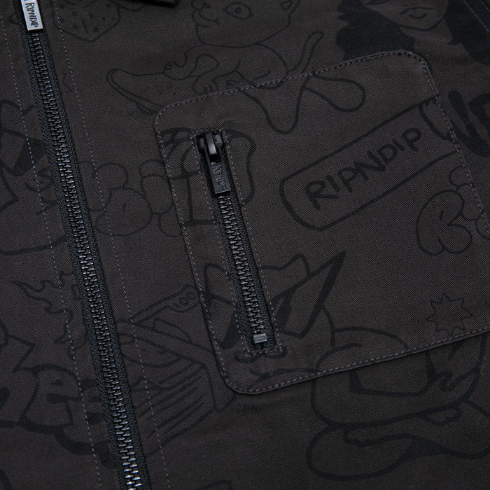 RIPNDIP Nerm Doodle Work Jacket (Chocolate)