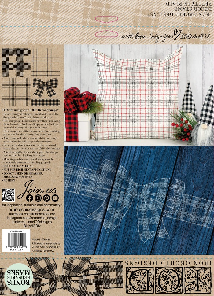 NEW! Iron Orchid Décor Stamp Set - 12x12 - Pretty in Plaid - LIMITED EDITION