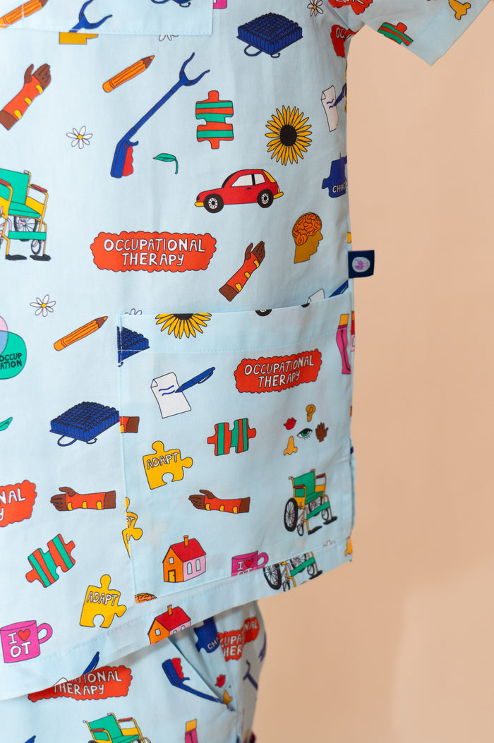 Occupational Therapist - Unisex Printed Scrub Top