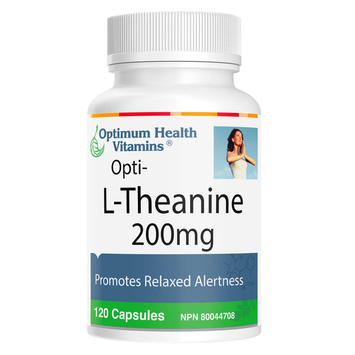 Bottle of Optimum Health Vitamins Opti-L-Theanine 200mg 120 Capsules