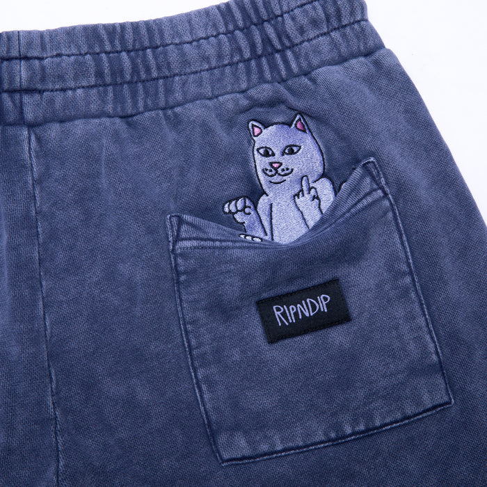RIPNDIP Peek A Nermal Sweatshorts (Navy Acid Wash)