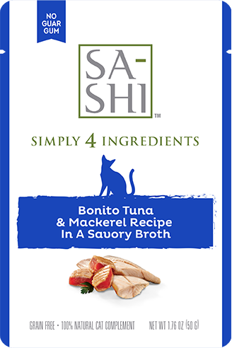 SA-SHI Aku Tuna & Mackerel In A Savory Broth Wet Cat Food