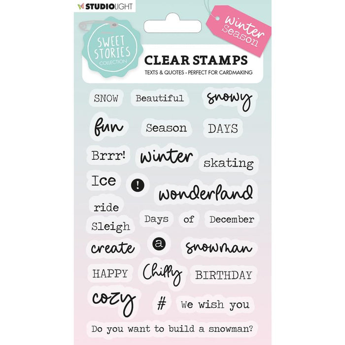 Studio Light Sweet Stories Clear Stamps - Nr. 163, Quotes Small Winter