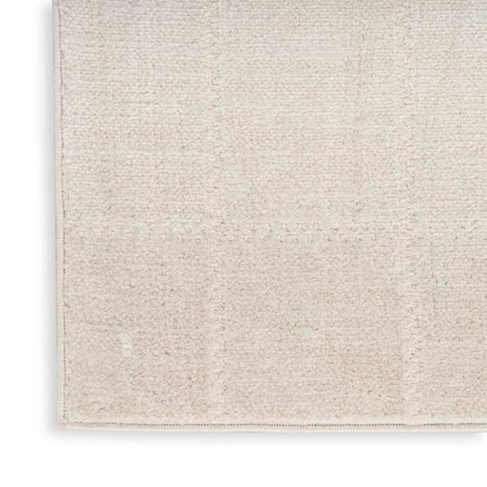 Tapis Avishek géométrique tissé à la machine en polyester/polypropylène, couleur crème/ivoire, 120 x 180 cm