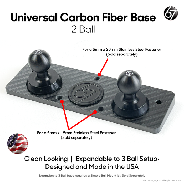 Universal Carbon Fiber 2 Ball Base