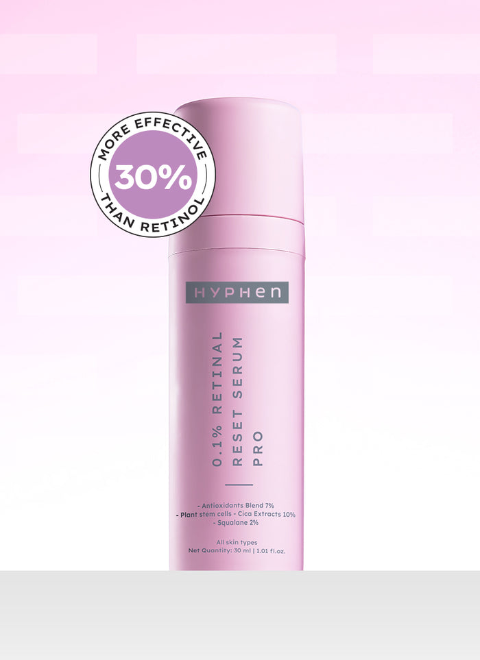 Hyphen 0.1% Retinal Reset Serum PRO - key ingredient breakdown infographic
