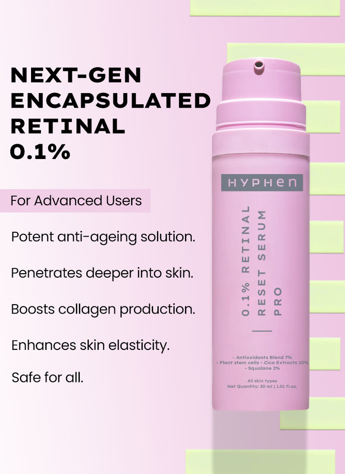 Hyphen 0.1% Retinal Reset Serum PRO - clinical results chart and benefit claims