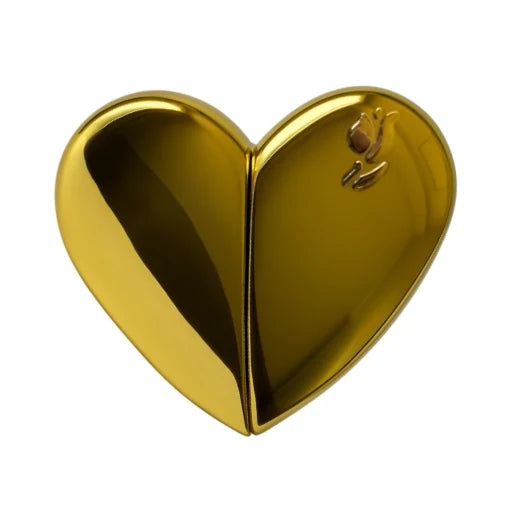 0.85 oz (25 ml) Gold Plastic Heart-Shaped Perfume Bottle - World of Aromas