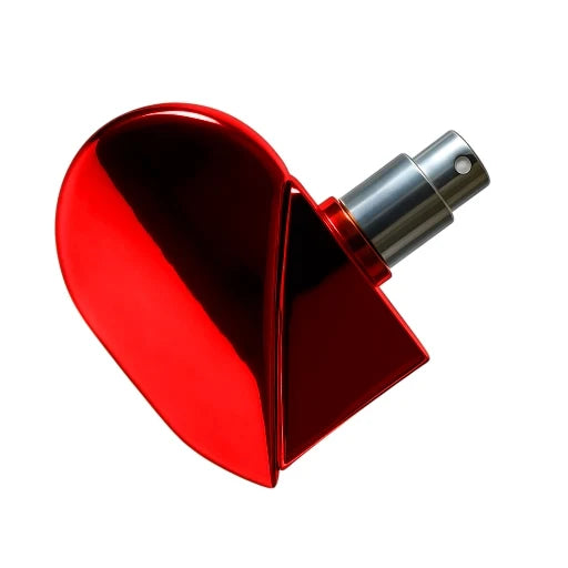 0.85 oz (25 ml) Red Plastic Heart-Shaped Perfume Bottle - World of Aromas