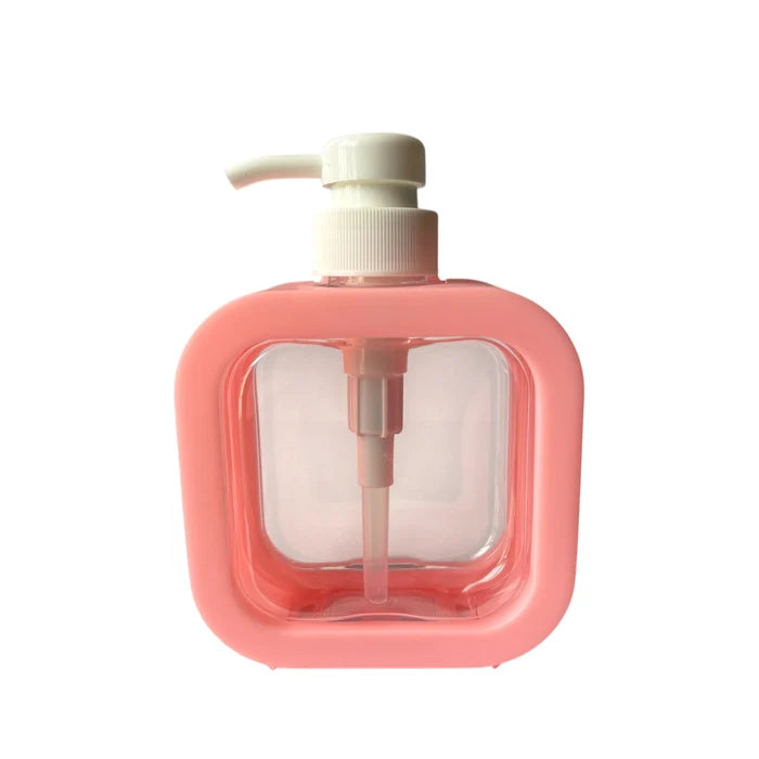 10 oz (300 ml) Clear Plastic Pump Bottle with Pink Casing - World of Aromas