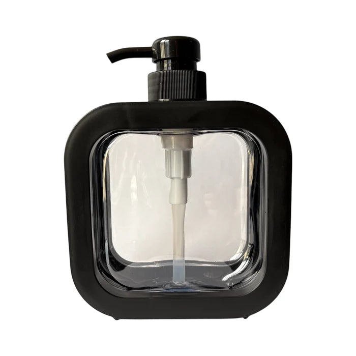 17 oz (500 ml) Clear Plastic Pump Bottle with Black Casing - World of Aromas