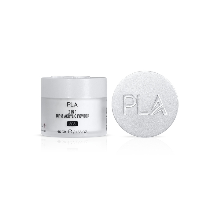 PLA 2-in-1 Dip & Acrylic Powder container with a matching powder lid on a white background
