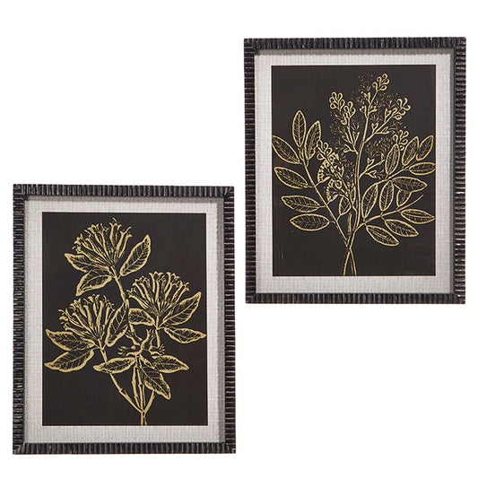 24in Black & White Botanical Framed Print