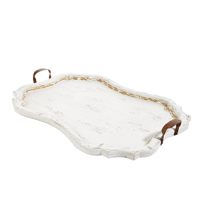 32in Distressed Tray White