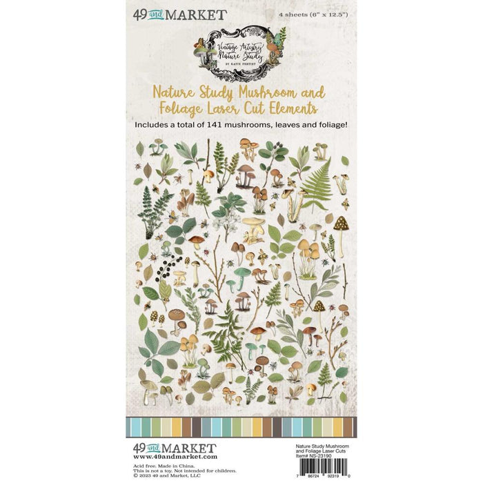49 & Market Nature Study Laser Cut Outs - Mushrooms & Foliage