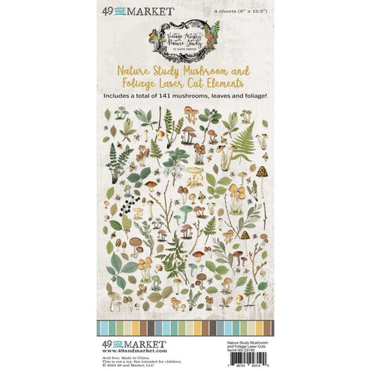 49 & Market Nature Study Laser Cut Outs - Mushrooms & Foliage