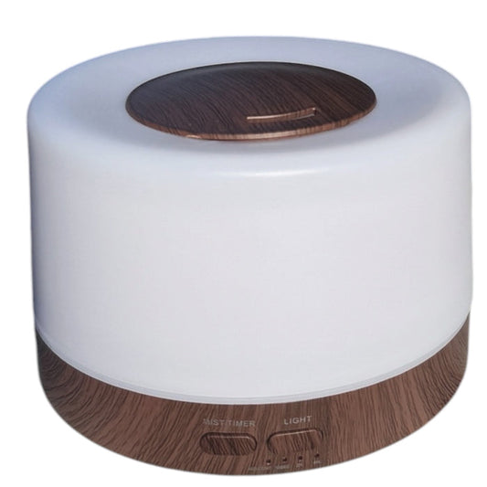 500ml Ultrasonic Home Diffuser, Dark Wood and White, 7 Color LED
