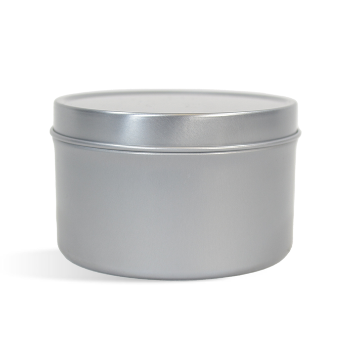 8 oz Silver Candle Tin