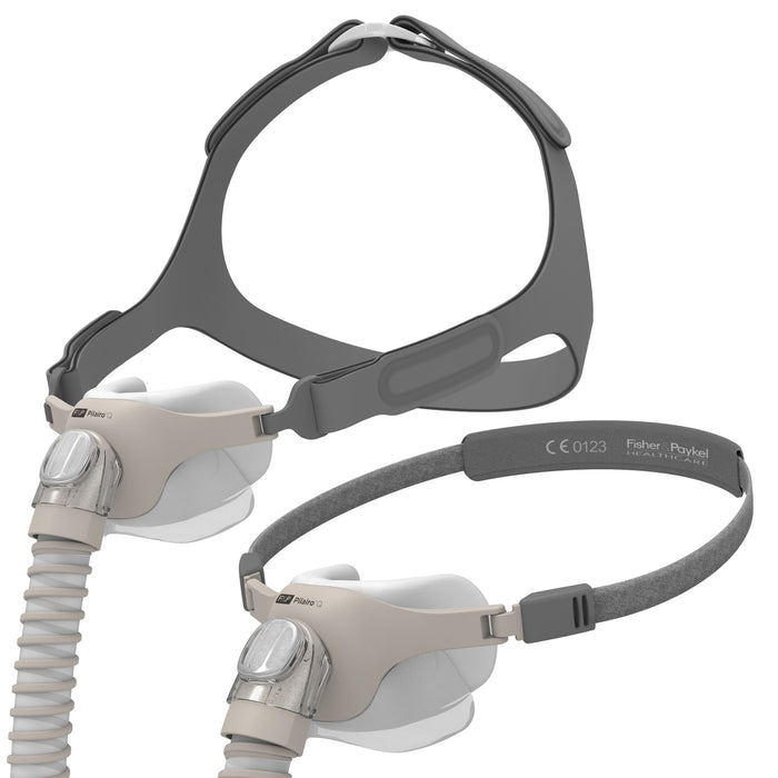 CPAP mask with hose on a white background