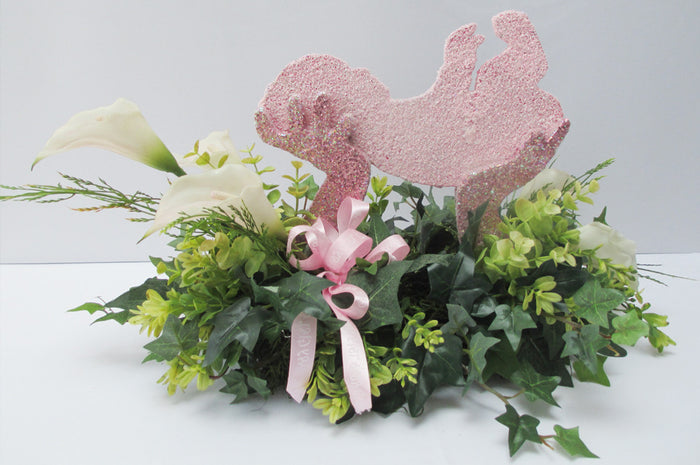 Baby in Hands centerpiece - Designs by Ginny
