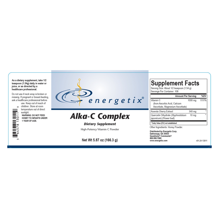 Alka C Complex by Energetix, immune support, immune health, vitamin C, buffered vitamin C, calcium, magnesium, acerola cherry, high-potency vitamin C powder, Best vitamin C powder for immune boosting