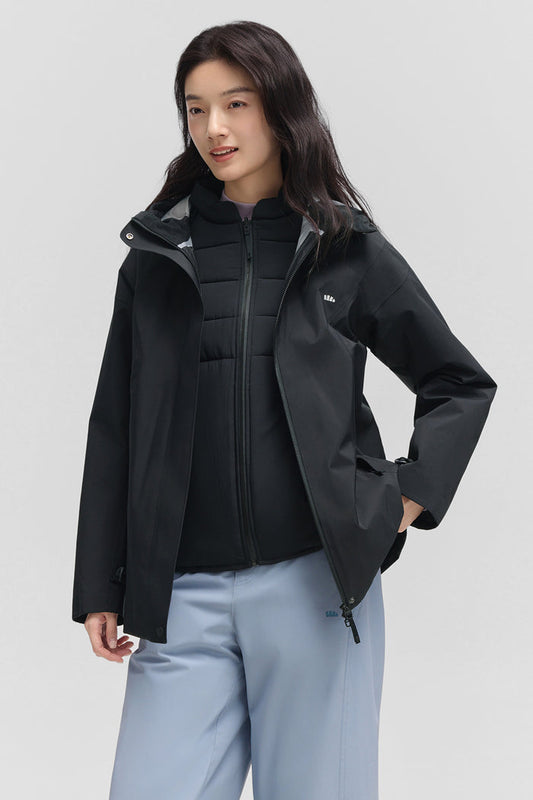 beneunder alpinecore – women’s insulated shell jacket (regular fit, warm liner) #color_black