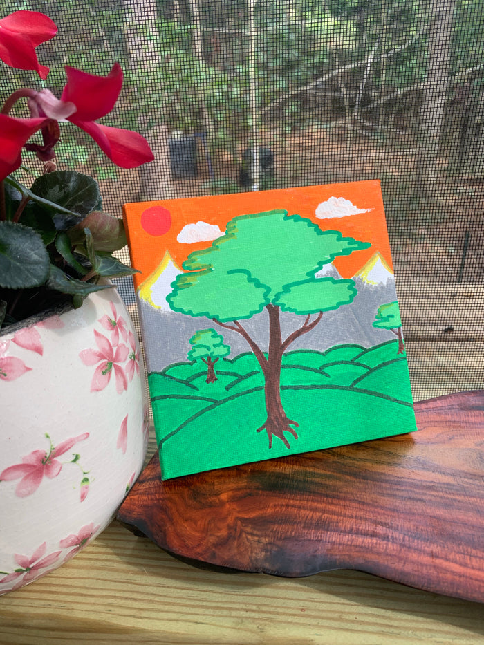 Anika - Painting Green Tree