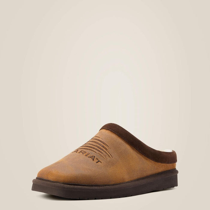 Ariat Mens Patriot Square Toe Slippers - Dusty Brown Suede