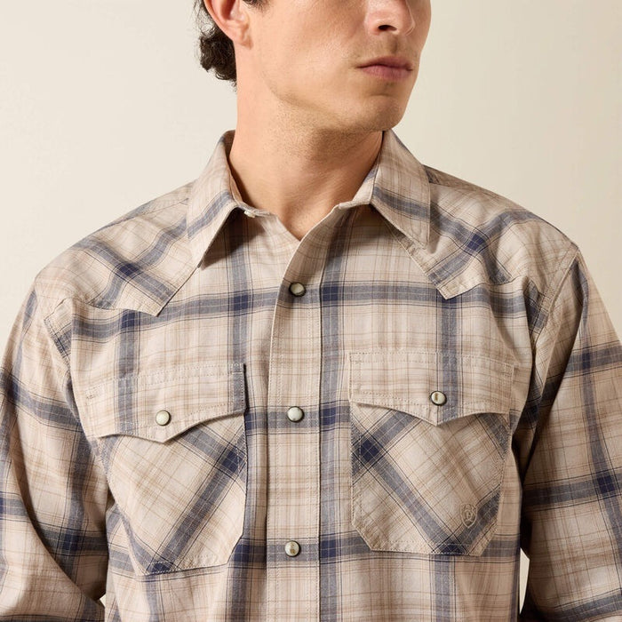 Ariat Retro Hudde Fitted Snap Shirts - Peyote Plaid