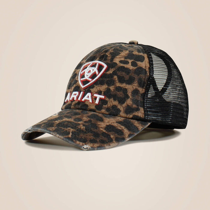 Ariat Womens Embossed Logo Cheetah Print Cap - Black