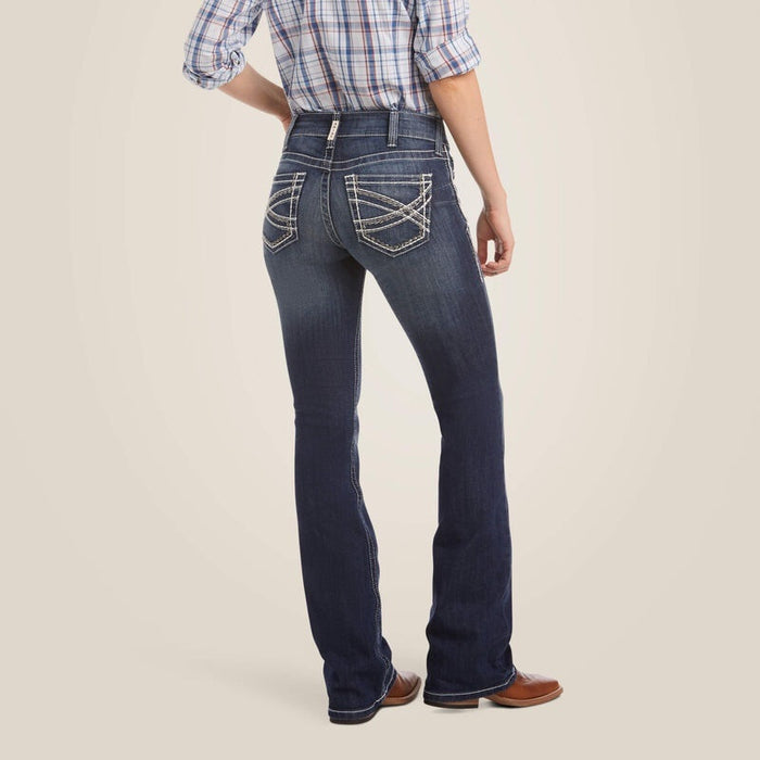 Ariat Womens Mid Rise Entwined Boot Cut Jeans - Marine